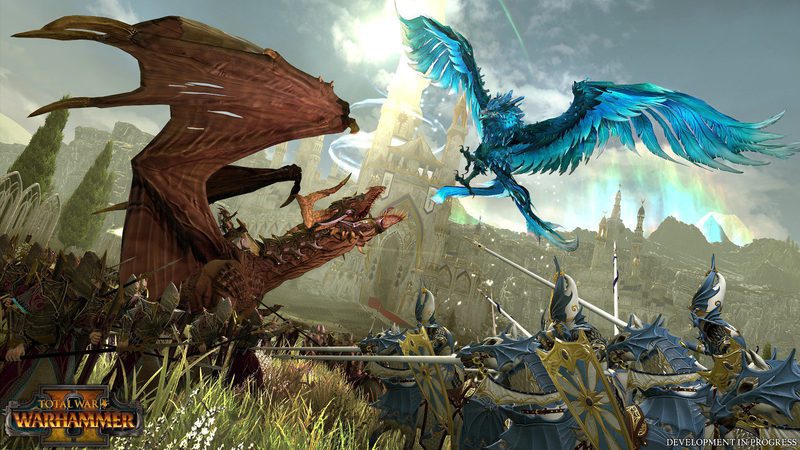 fénix contra dragón total war warhammer 2
