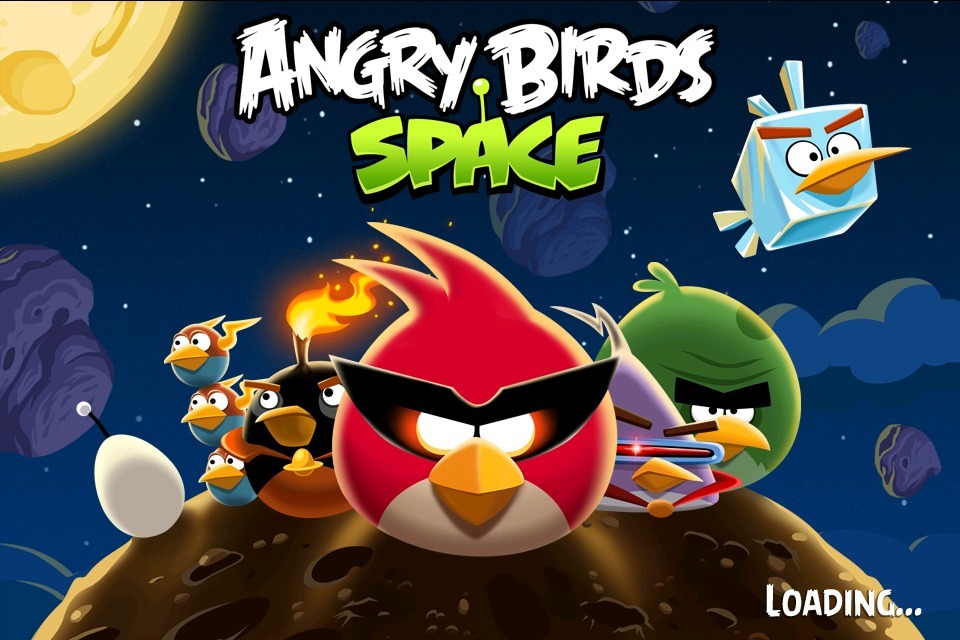 Pantalla de inicio de 'Angry Birds Space'