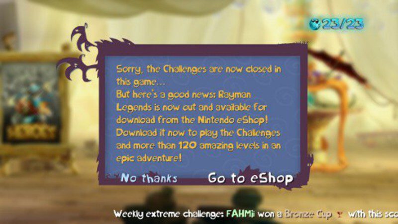 La Rayman Legends Challenges App ya no tiene nuevos desafíos