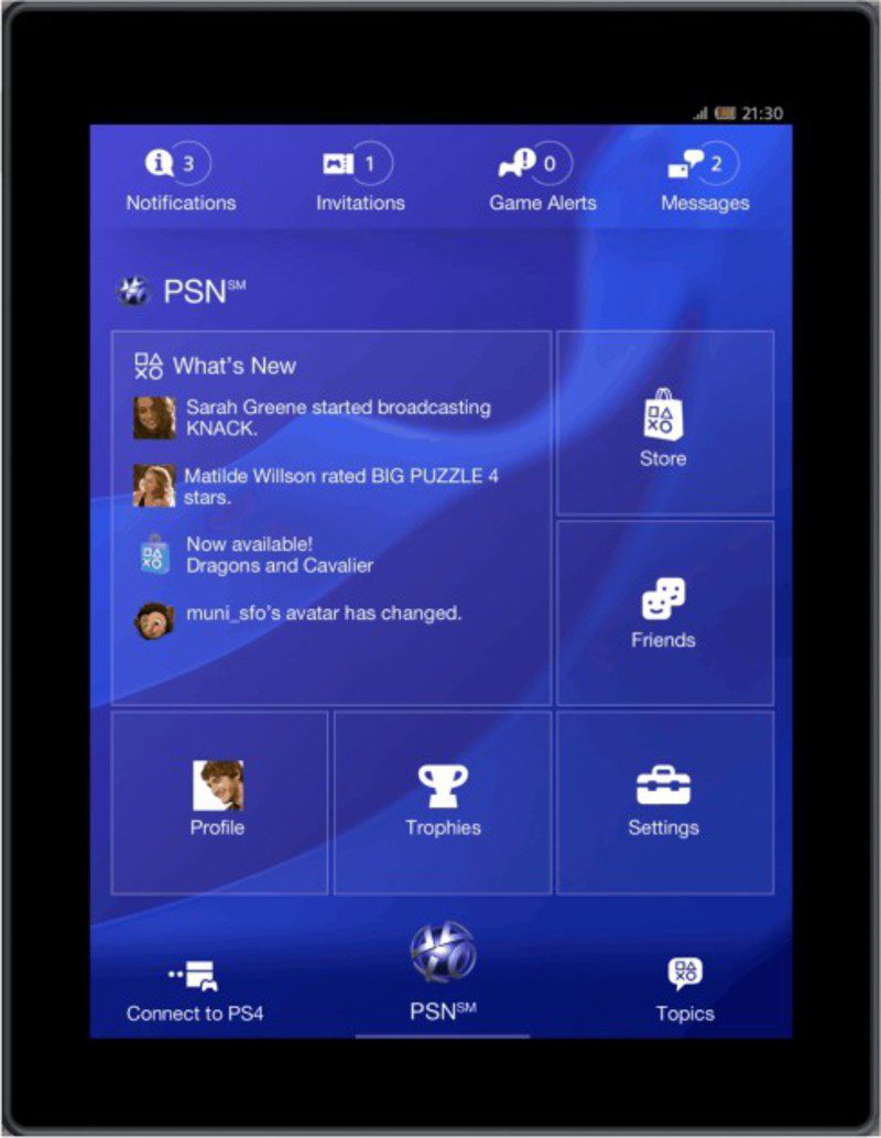 PSN en tablets