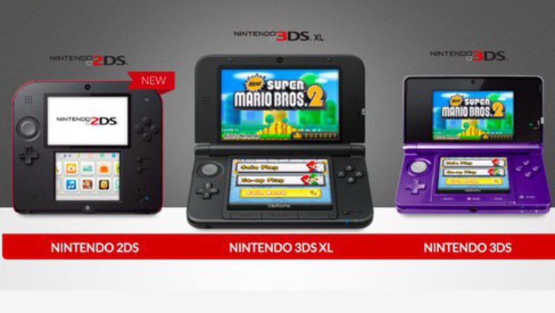 imagen de los modelos de Nintendo 3DS