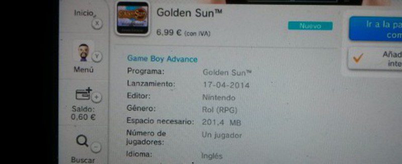 Golden Sun de Wii U no está en castellano
