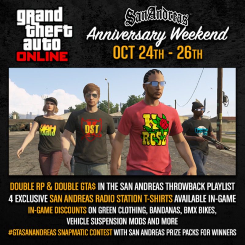 GTA Online San Andreas Anniversary Weekend