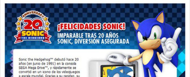 Sonic cumple 20 años este 2011