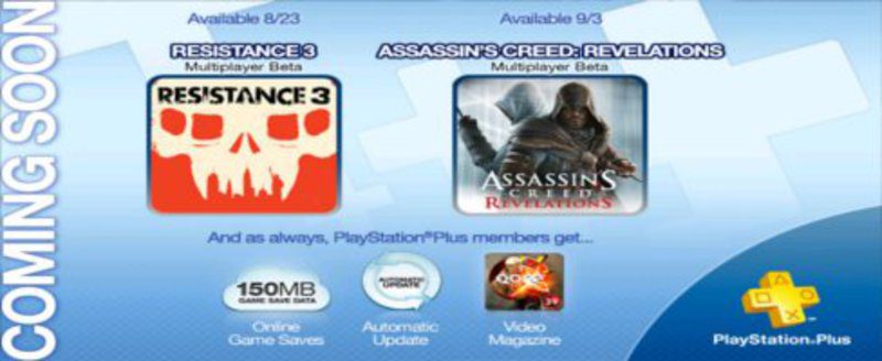Las betas multijugador de 'Resistance 3' y 'Assassin's Creed: Revelations' llegarán a PlayStation Plus