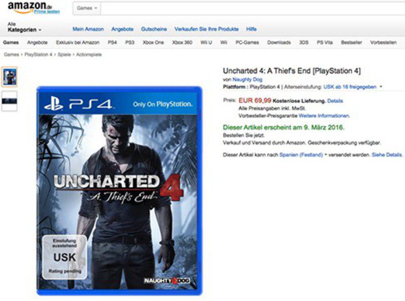 RUMOR:  Fecha de lanzamiento de 'Uncharted 4'