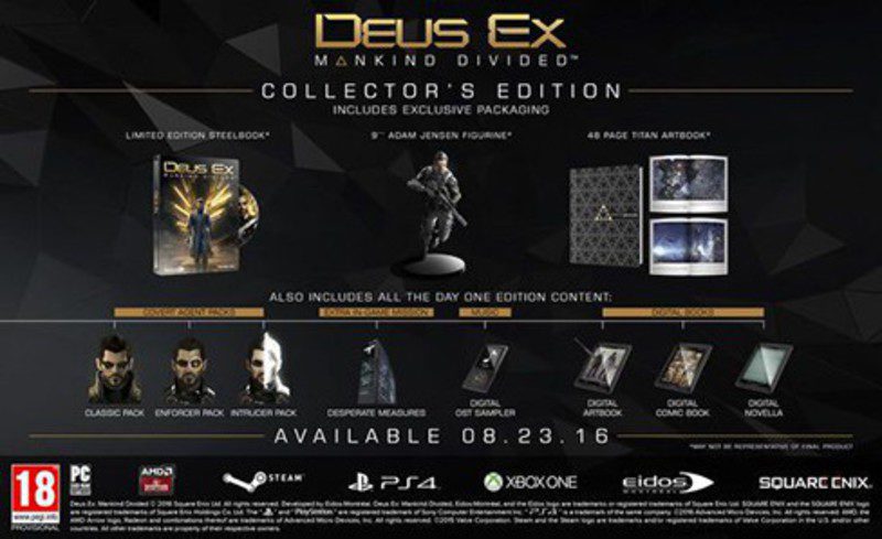 Ya se puede reservar la edición coleccionista de 'Deus Ex: Mankind Divided'