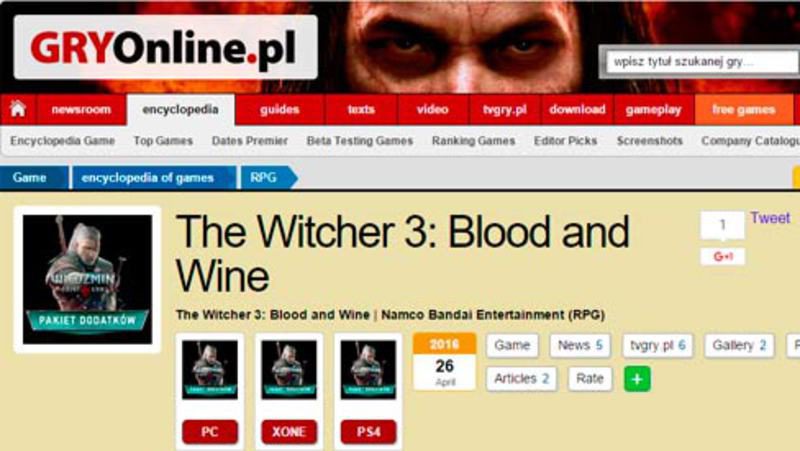 Una web polaca ya le ha puesto fecha a 'Blood & Wine' la última expansióm de 'The Witcher 3'