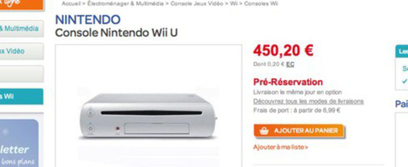 Wii U precio Carrefour Francia