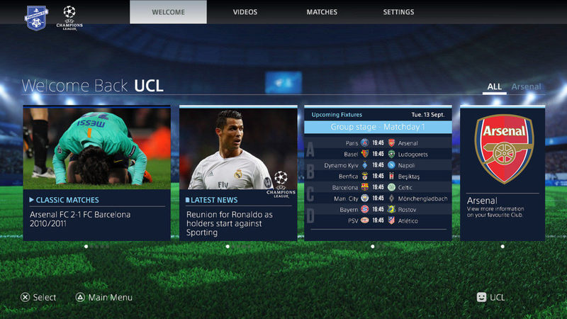 Aplicación PlayStation F.C. UEFA Champions League