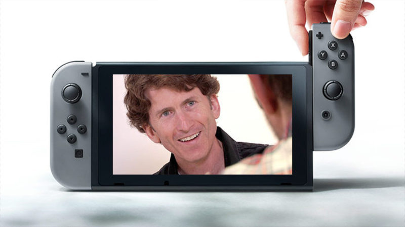 Todd Howard dentro de una Nintendo Switch