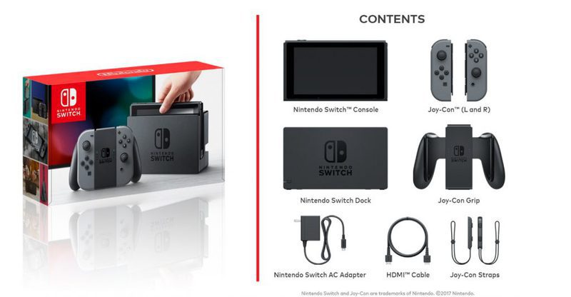 Nintendo Switch Contenido caja