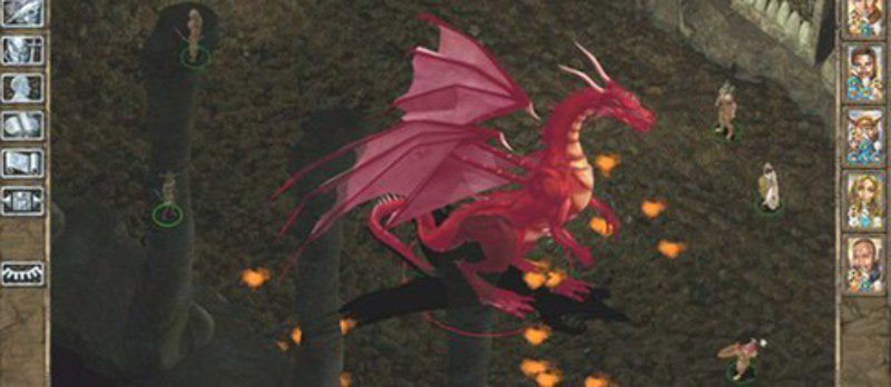 Pelea contra dragon en Baldur's Gate 2