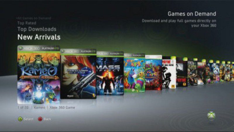Juegos bajo demanda Xbox Live