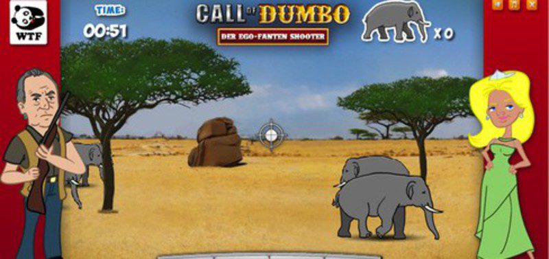 Llega 'Call of Dumbo', un juego en el que el Rey Juan Carlos mata elefantes junto a Corinna zu Sayn-Wittgenstein