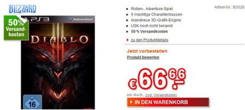 E3 2012: Una tienda alemana lista 'Diablo III' para PlayStation 3