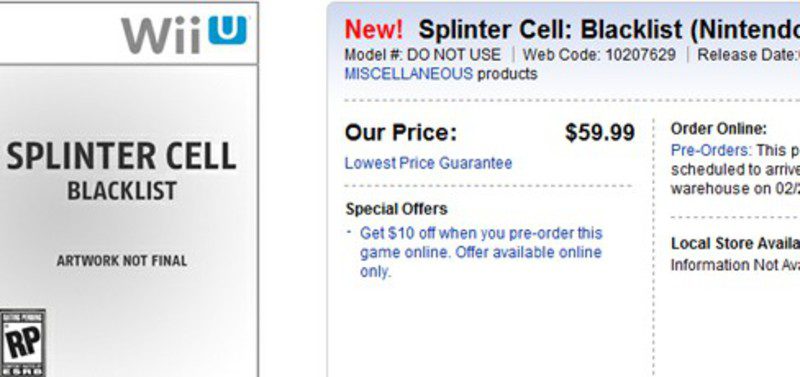 'Splinter Cell: Blacklist' en la tienda Bestbuy