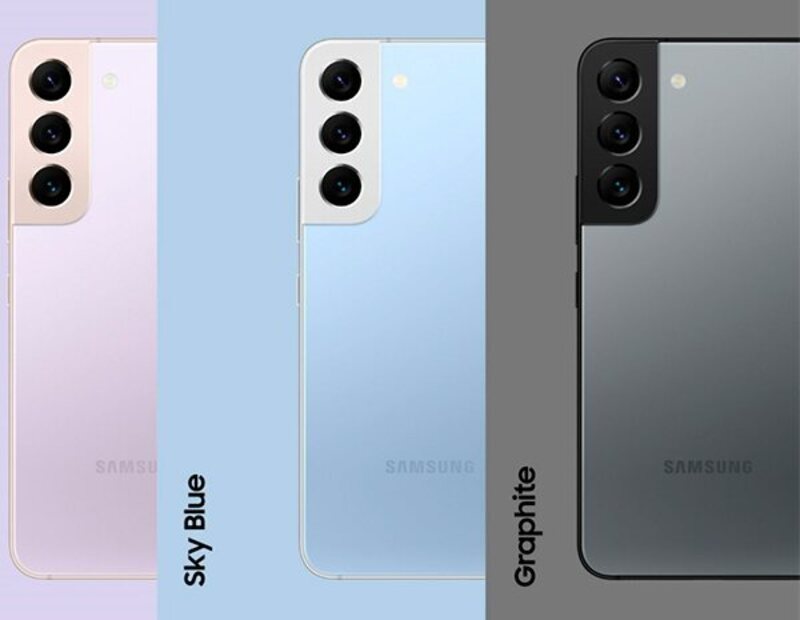 Algunos colores de los modelos Samsung Galaxy S22 y S22 Plus