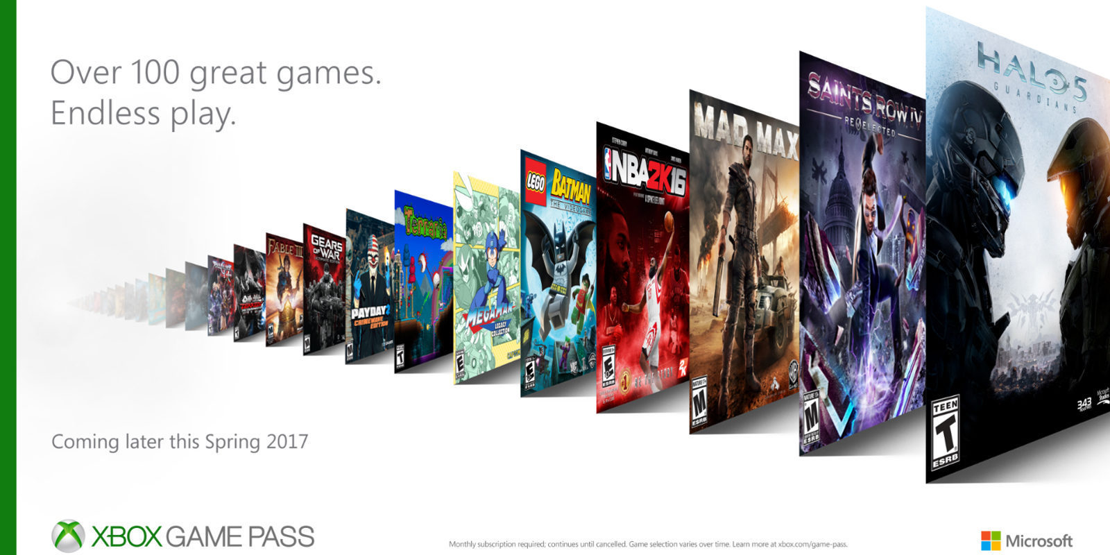 Xbox Games Pass es el nuevo servicio de suscripción de Xbox