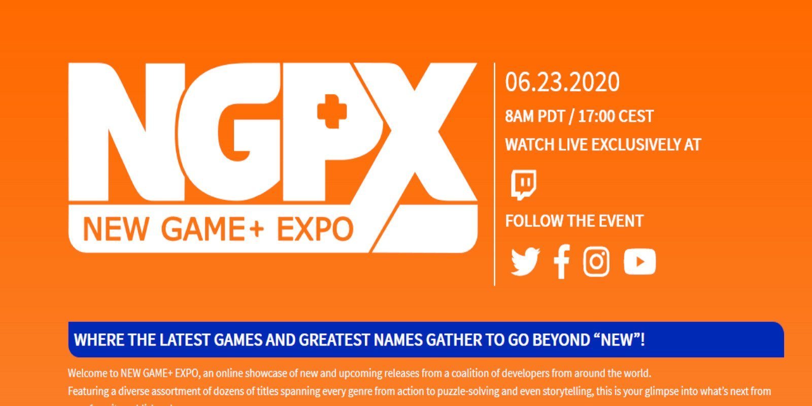 Se presenta New Game+ Expo, un evento digital para junio